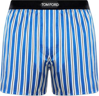 Tom Ford Silk Boxers - Heren - Onderbroek - Blauw - M - Leer - Ondergoed