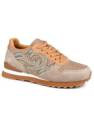 Roper Womens Giddy Up Spice Jogger Casual Shoe In Tan