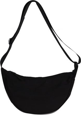 Generic Nylon Crescent Crossbody Bag for Women Men, Small Travel Sling Bag Lightweight Fanny Pack Chest Bag Shoulder Bags (Black)