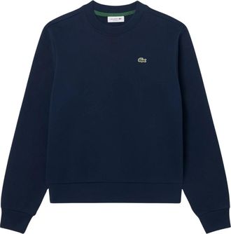 Lacoste Relaxed Fit Fleece Crewneck Sweatshirt - Dames - Sweatshirts - Blauw - S - Katoen - Hoodies & sweatvesten