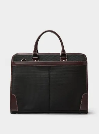 Le 31 Mens Faux-leather trim briefcase