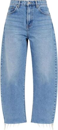 Frame Denim The Bubble Crop Jeans - Dames - Loose Fit Jeans - Blauw - W24 - Katoen - Jeans