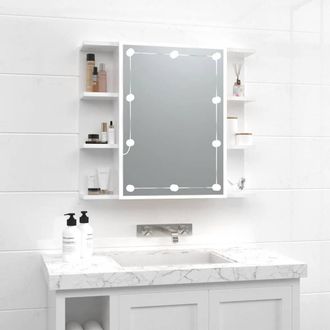 Berkfield Home Mirror Cabinet with LED High Gloss White 70x16.5x60 cm