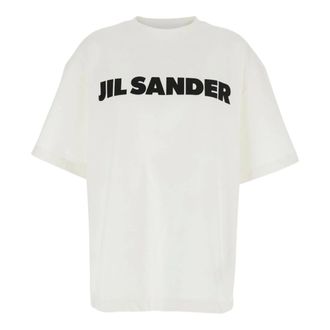 Jil Sander T-Shirts, male, White, Size: S Cotton Crew-Neck T-Shirt