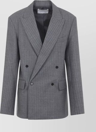 Frankie Shop double breasted blazer pinstripes