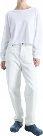 American Vintage Womens Apoly Long Sleeve T-Shirt In Blanc