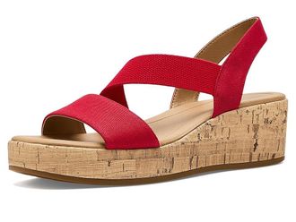 Life Stride Odette Strappy Sandals Womens Wedge Shoes Fire Red : 7.5 W (C), Synthetic