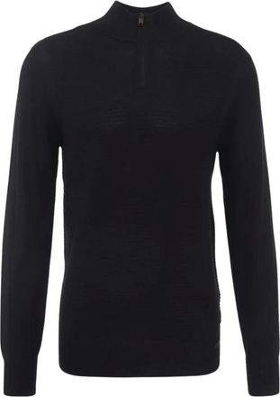 Genti Sweatshirts, male, Black, Size: S Turtle Zip Sweater Black