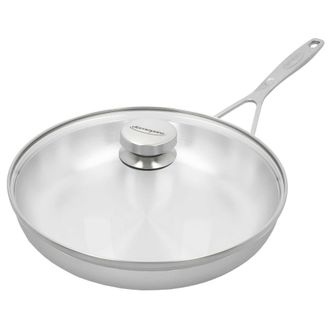 Demeyere Industry 5-Ply 11-inch Stainless Steel Fry Pan with Lid