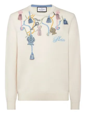 Philipp Plein cotton sweater - men - Cotton - L - Neutrals