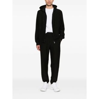 Emporio Armani Zip-throughs, male, Black, Size: 2XL Cotton Blend Hoodie