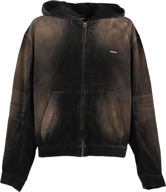 We11done Giacca a coste con zip - Nero