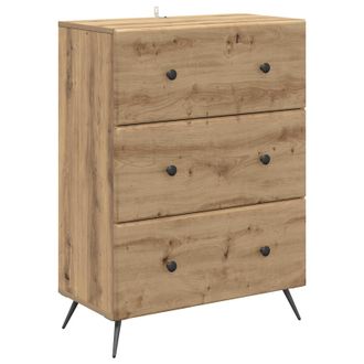 vidaXL Cajonera 66 X 34,5 X 90 Cm Madera De Ingenier&iacute;a Roble Artisan Vidaxl