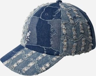 Kangol Unisex Denim Mash Up Patchwork Baseball Cap In Medium Blue