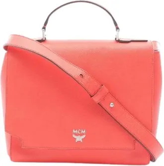 MCM Pre-owned Handbags, female, Red, Size: ONE SIZE Pre-owned Leather 2way Handbag