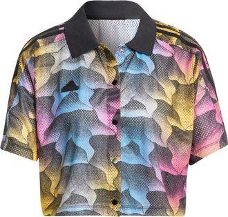adidas (WMNS) adidas Tiro Print Mesh Summer Football Shirt Asia Sizing Black Multi-Color IQ4815