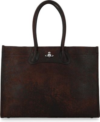 Vivienne Westwood Brown Troy Lamb Leather Tote Bag