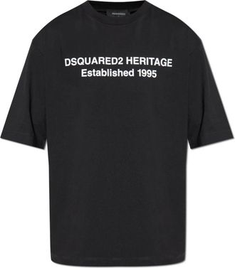 Dsquared2 Tops, Heren, Zwart, 2Xl, Katoen, T-shirt met print