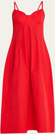 Co Bustier-Cut Sleeveless Cotton Midi Dress