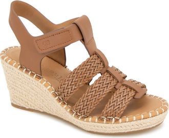 Gentle Souls Caplin Slingback Espadrille Platform Wedge Sandal in Tan Leather at Nordstrom, Size 5