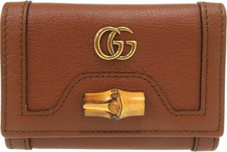 Gucci Pre-owned Gucci Grained Calfskin Diana Bamboo Compact Wallet Ladies 621R154QIH94ZFC4