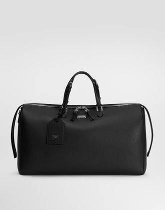 Dolce & Gabbana Vittoria Travel Bag In Calfskin - Man Travel Bags Black Onesize