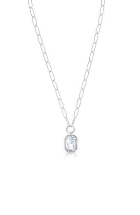 Ettika Deco Crystal Pendant Necklace in Silver at Nordstrom