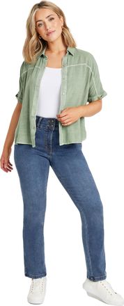 M&Co Womens Mid Wash Lift & Shape Straight Leg Jeans - Womens Blue