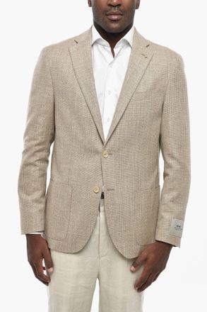 Corneliani CC COLLECTION Blazer Semifoderato in Misto Cotone con Tasche a Toppa Corneliani