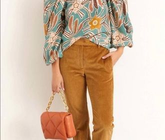Ulla Johnson Jamilah Floral Blouse In Teal Blue