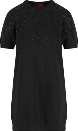 Gucci logo-pattern mini dress - Black