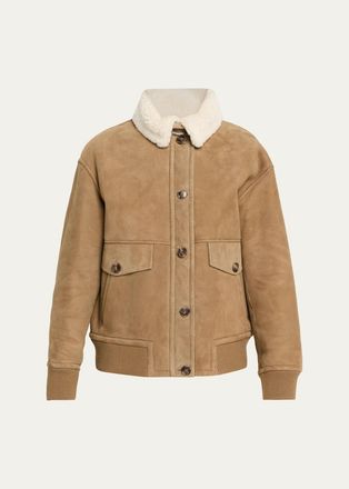 Yves Salomon Lamb Shearling Aviator Jacket