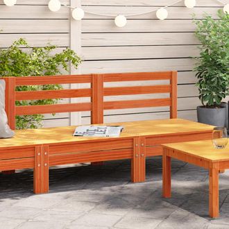 vidaXL Vidaxl - Sof&aacute;s De Jard&iacute;n Sin Reposabrazos 2 Uds Pino Macizo Marr&oacute;n Cera
