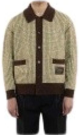 Dr&ocirc;le de Monsieur Wafel gebreide cardigan Dr&ocirc;le patch - Heren - Truien - Geel - Maat: S Wol