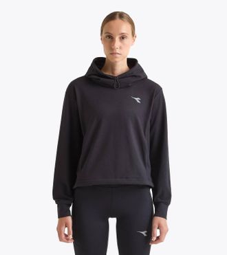 Diadora Run Crew Jersey Pullover Hoodie In Black
