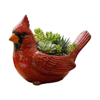OEM Bonita Maceta De Resina Con Forma De P&aacute;jaro Rojo Para