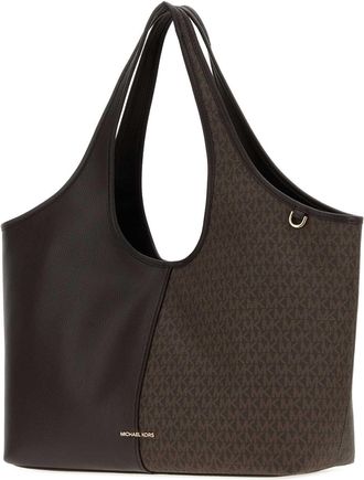 Michael Kors Womens Chocolate Canvas And Leather Large Henly Shopping Bag Borse A Mano