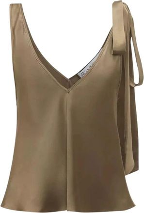 J.W.Anderson Mouwloze zijden top - Dames - Tops zonder mouwen - Groen - XS - Tops