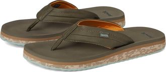 Sanuk Tiderush Mens Sandals Olive : 10 D - Medium, Faux Leather