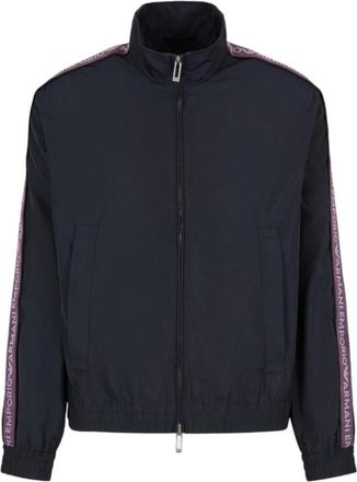 Emporio Armani Blauwe Bomberjack voor Mannen - Heren - Zomerjassen - Blauw - L - Jassen