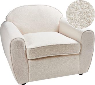 Beliani Sill&oacute;n Boucl&eacute; Beige claro
