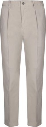 Dell'Oglio Slim-fit broek - Heren - Slim Fit Broeken - Beige - M - Leer - Broeken