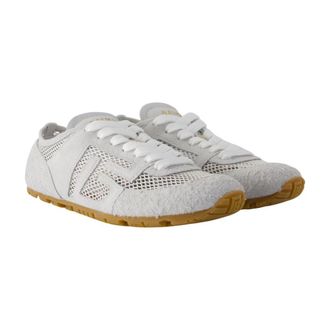 Balmain Womens Racer 45 Sneaker White Calfskin