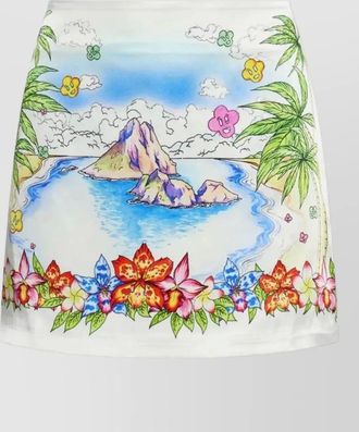 Casablanca silk mini skirt floral island print