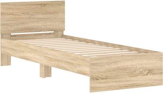 vidaXL Vidaxl - Estructura Cama Con Cabecero Sin Colch&oacute;n Roble Sonoma 90x190 Cm