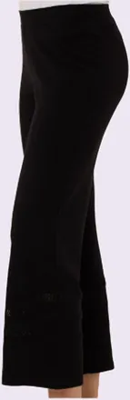 French Kyss Womens Crochet Detail Pant In Black