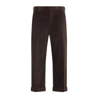 Moschino Cropped Trousers, female, Brown, S, Brown Trousers for Women Aw25