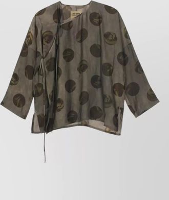 Uma Wang tanesha top asymmetric hem polka dots sheer