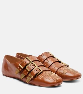 Chlo&eacute; Susanna studded leather ballet flats