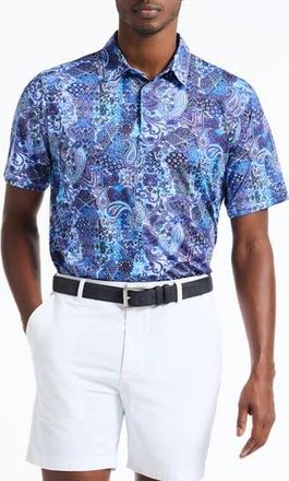Robert Graham Brettman Short Sleeve Performance Polo in Blue at Nordstrom Rack, Size Xx-Large